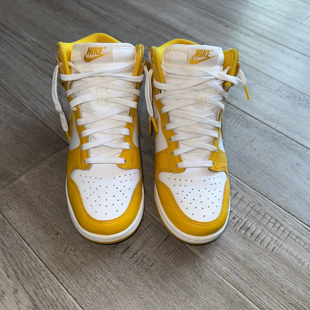 High Top Dark Sulfur Nike Dunks (women’s)